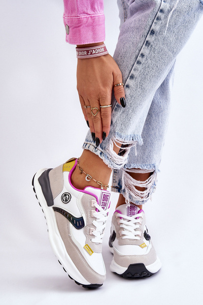 Baskets de sport femme Big Star KK274099 Blanc et Beige