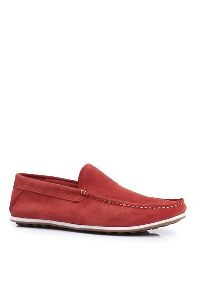 Mocassins GOE en nubuck rouge pour hommes FF1N3055
