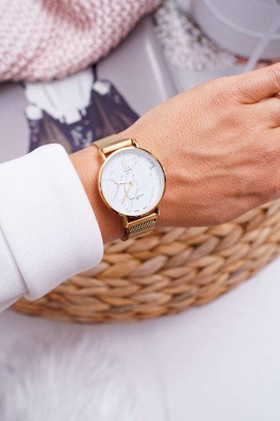 Montre Femme GG Luxe Or Cadran Blanc Bemas