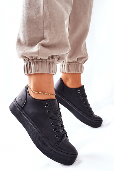 Adidași pentru femei pe o platformă Big Star II274098 Negru