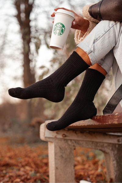 Chaussettes en Laine Pour Femmes Noires
