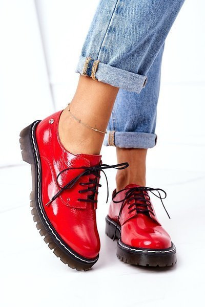 Damen Leder Oxford Schuhe Maciejka 04087-08 Rot