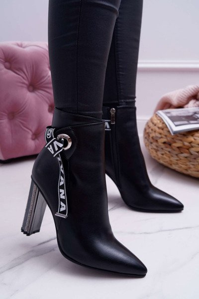 Bottines pointues Stiletto pour femmes noir Macada