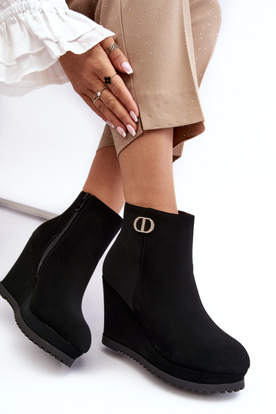Botine platforma negru Bertolina