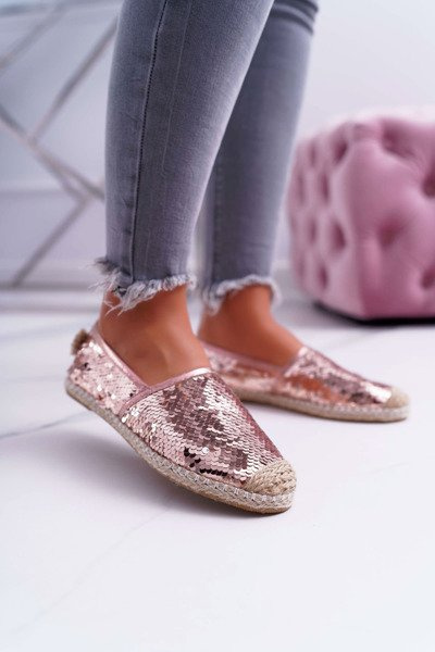 Lu Boo moteriški Espadrilės rožiniai blizgučiai