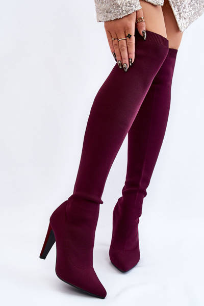 Zoknis Sarkú csizma Burgundy Renoli