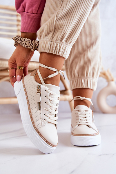 Louisa Plateauschuhe Beige Sportschuhe