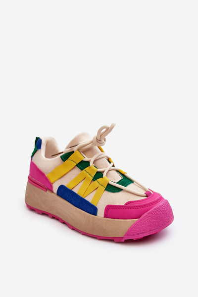 Damen Wildleder Plateau Sneakers Mehrfarben Rohan