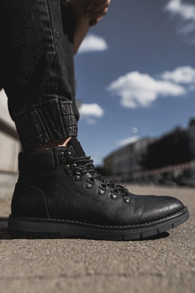 Herren Trapper Stiefel Cross Jeans Schwarz EE1R4081C