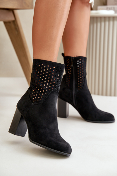 Botine Dama Cu Toc Gros Negru Meriadne