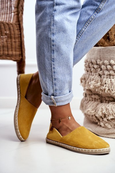 Femei Velor Espadrilles Vulcano galben