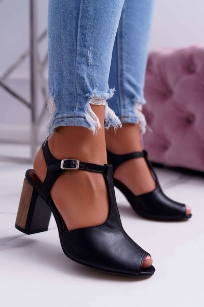 Leder Damen Sandalen Maciejka Schwarz 04117
