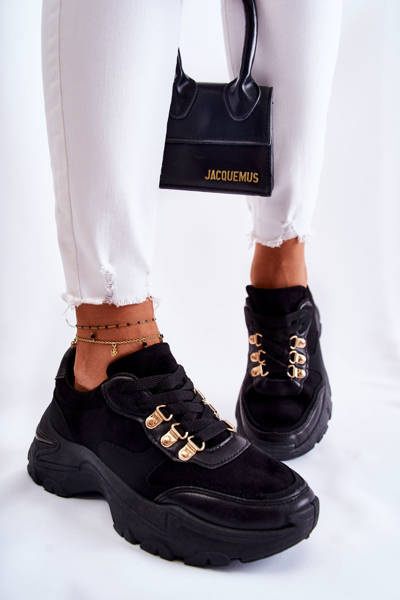 Chaussures de sport en daim pour femmes, baskets noires Britany
