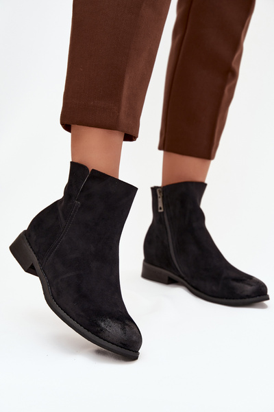 Damentalbooties mit flachem Absatz Vinceza 39961 Schwarz