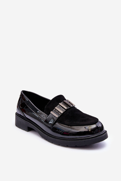 Lacquered Loafers with Decoration Black SBarski HY317