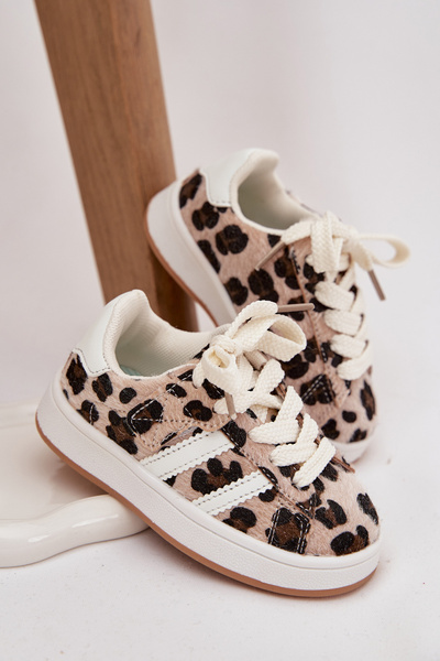 Sports Shoes Sneakers Kids Leopard Beige Amelle