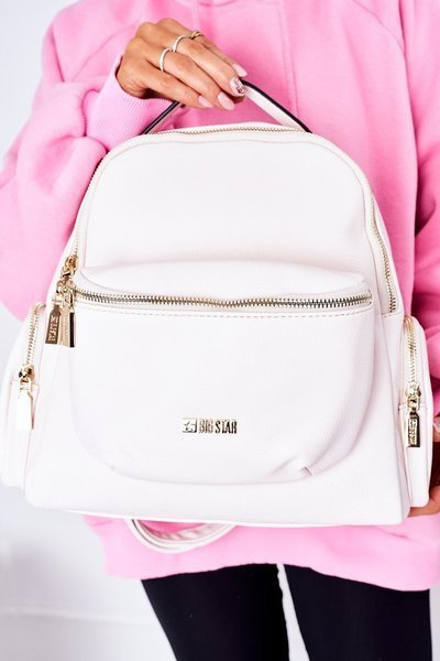 Sac à dos / Sac à reins en cuir 2en1 Big Star HH574060 Beige