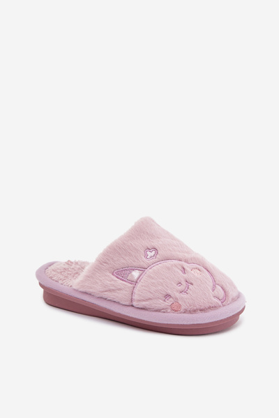 Chaussons pour enfants en peluche violette Norene