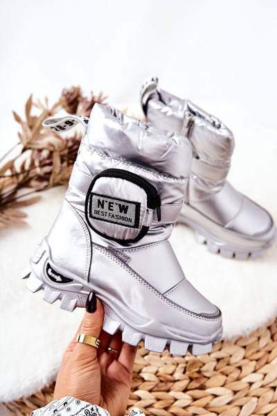 Bottes de neige d'échauffement pour enfants avec rein argent Nereyda