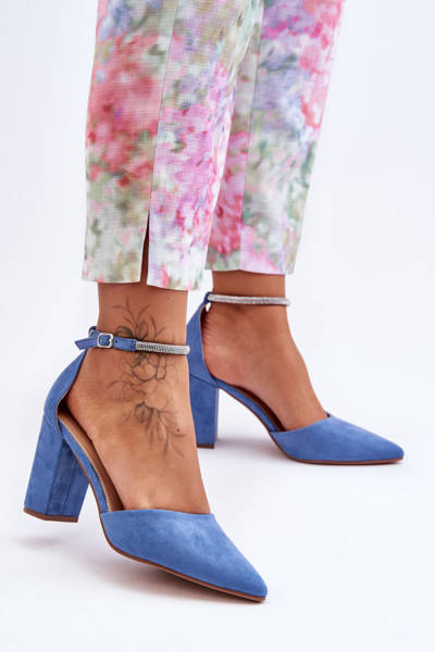 Samt-Pumps Mit Zirkonien Blau Diamond