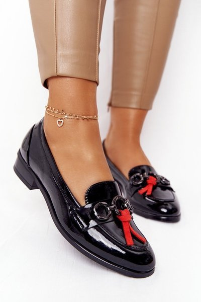 Elegantiški moteriški loaferiai Vinceza 10585 Patent Black