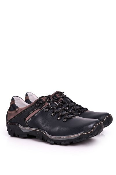 Demi-Chaussures de Trekking en Cuir Homme BEDNAREK Bleu Marine