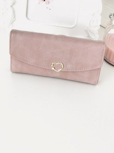 Grand Portefeuille Femme avec Coeur Rose Poudré