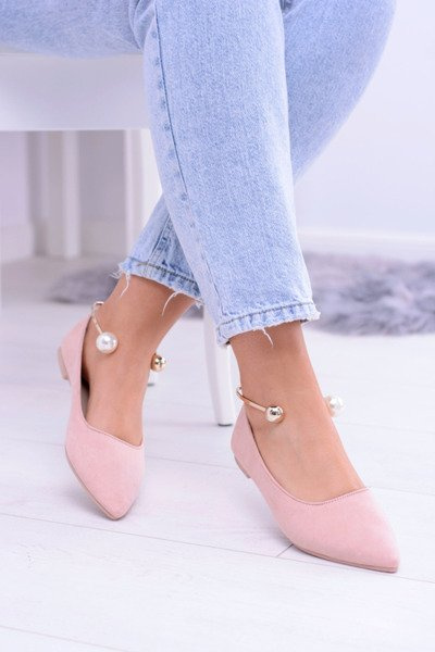 Rosafarbene Ballerinas mit Mami Zackenarmband