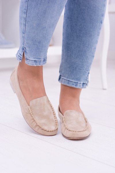 Sergio Leone Mocassins beiges Winted femme