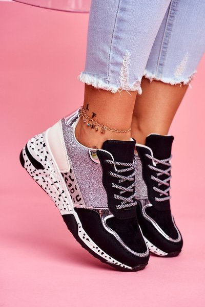 Sport Frauen Dicke Sohle Schuhe Schwarz Nokien