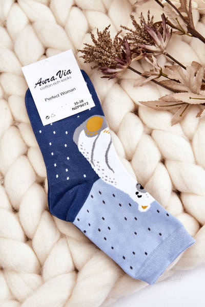 Women's Funny Mismatch Polar Bear Navy Blue