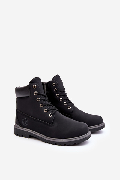 Bottines à Lacets Trapper Homme Noir Memeni