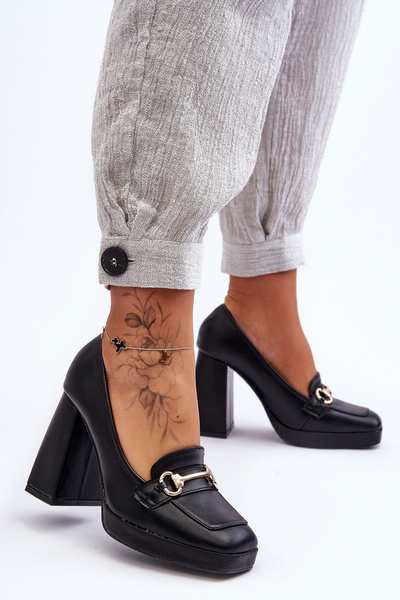 Pompe elegante din piele Black Rouse