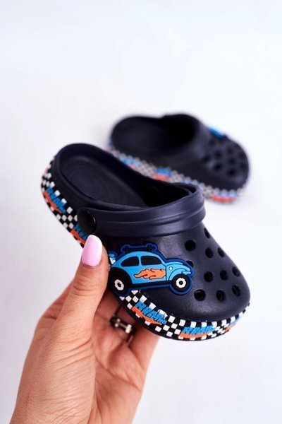 Pantofi pentru copii diapozitivi Crocs Navy Blue Road Racing