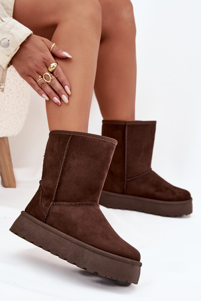 Bottes De Neige Pour Femmes Isolées En Fourrure Chocolat Abrams