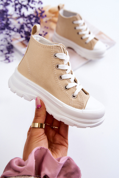 Children's High Sneakers Beige Freeze