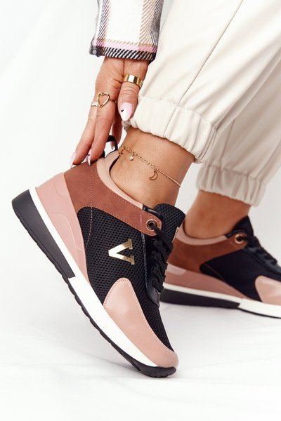 Wedge Sneakers Vinceza 10590 Black-Pink
