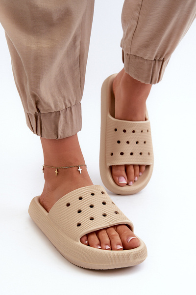 Tongs Femme Mousse Semelle Épaisse Beige Beula