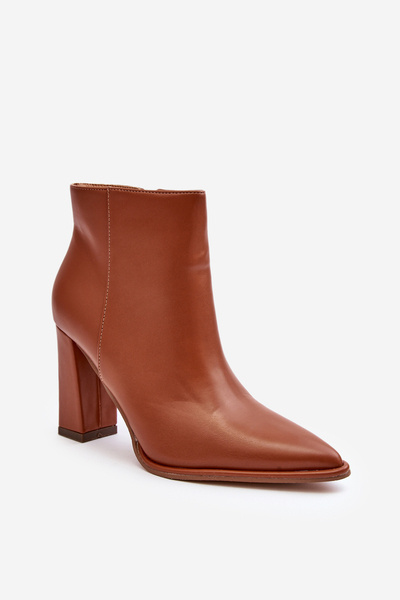 Damen Lederstiefel Auf Einem Keil Braun Saitana