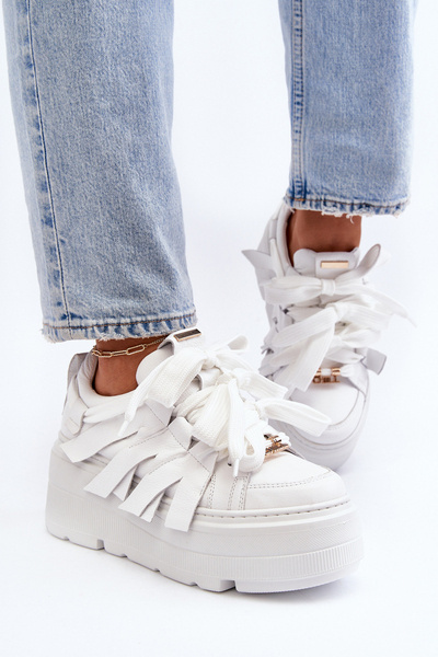 Fehér Chunky Platform tornacipő Zazoo 2F-7033