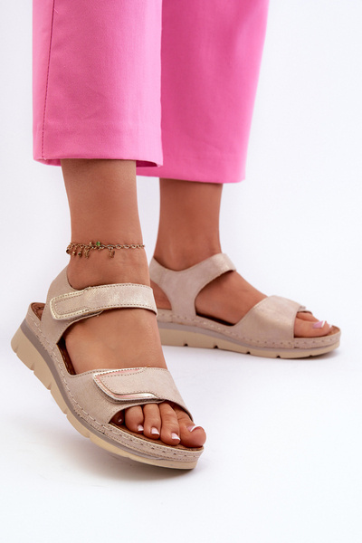 Sandale bej cu velcro Risanni