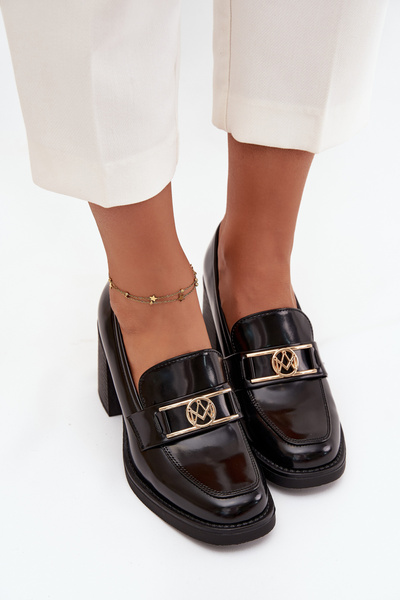 Damenturnschuhe auf Absatz mit Golddetail Schwarz Privelle