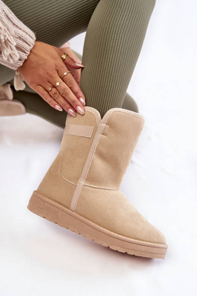 Cizme de zăpadă înalte pentru femei Star Big KK274617 Beige ușor