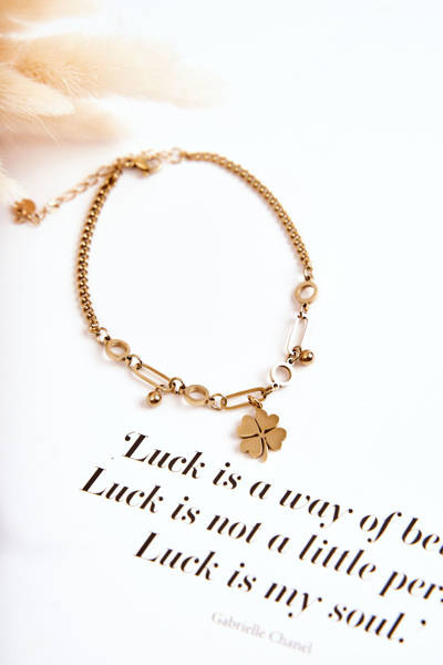 Einbeiniges Damenarmband Gold Clover