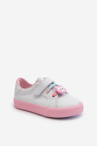 Kinder-Sneakers Turnschuhe mit Klettverschluss Weiß-Rosa Pennyn