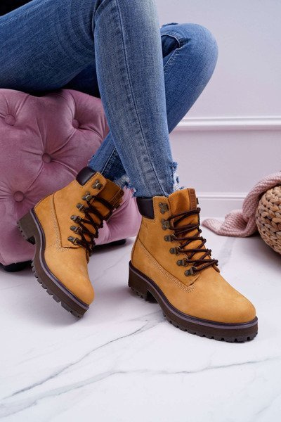 Női csizma Trappers Big Star Camel EE274035