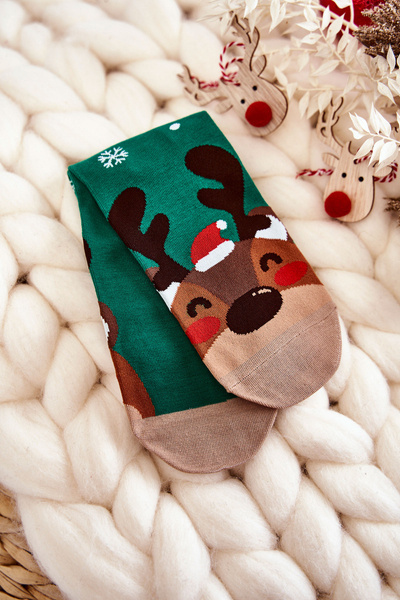 Chaussettes De Noël Femme Avec Motif Renne Vert