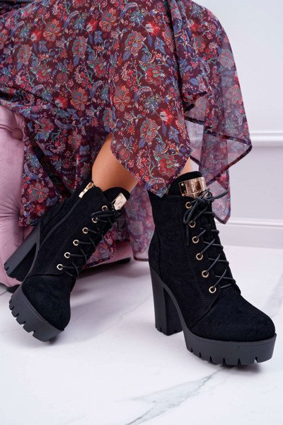 Women's High Stiefel Schwarz Wildleder Grunge Midow