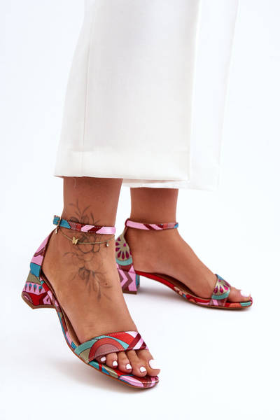 Talons à motifs Sandales en satin Mix Pink Inspire Me!
