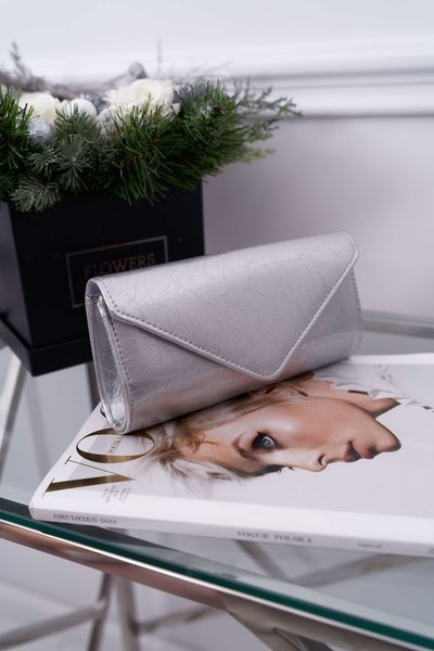 Silber lackierte Damen-Clutch-Tasche